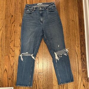 A&F Ankle Straight Ultra High Rise Jeans